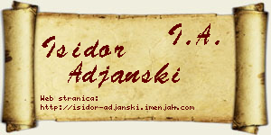 Isidor Ađanski vizit kartica